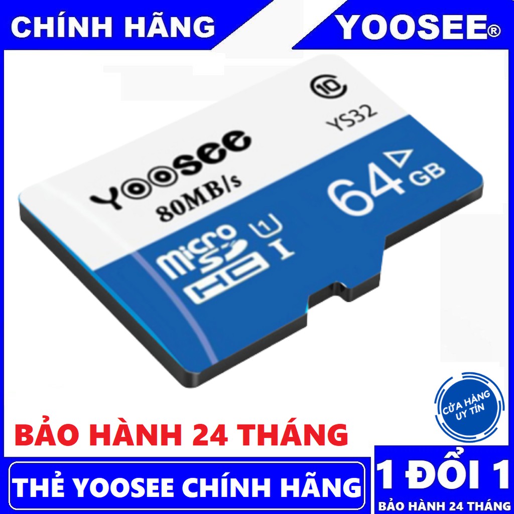 Thẻ nhớ Yoosee 64Gb U3 tốc độ cao chuyện dụng cho Camera IP wifi, Smartphone, loa đài