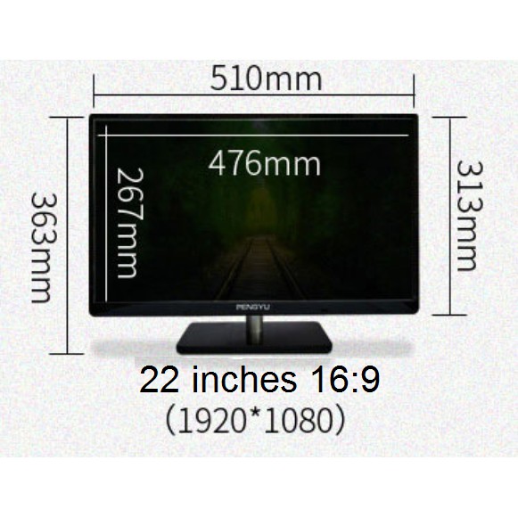 Tivi màn hình hiển thị WIDE LED 12V 22 inch hiệu PENGYU(Màn hình hiển thị kiêm TiVi)+tặng bộ KIT nối với acquy | BigBuy360 - bigbuy360.vn