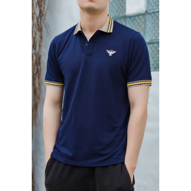 Áo Polo nam phối bo viền cổ và tay áo chất liệu cá sấu cotton thoáng mát, thấm hút tốt, áo phông nam hè 2021
