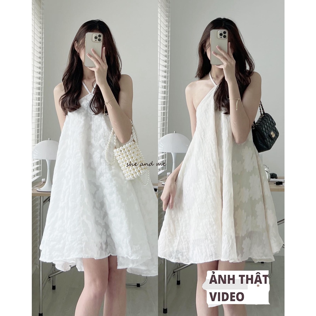 Moka Dress_Đầm Sơ Mi Cúc Dọc Tay Ngắn Chất Thô Mềm Hàng Quảng Châu Cực Xinh (Ảnh thật ở cuối)