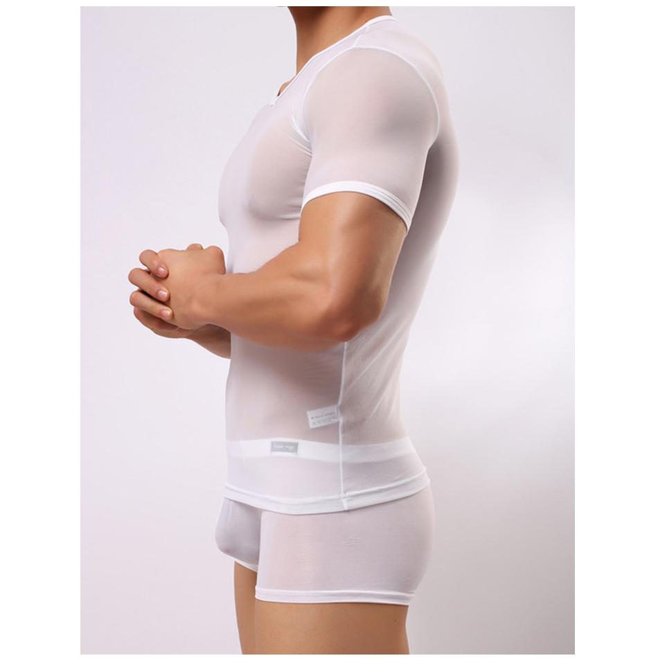 Áo lưới nam tay ngắn xuyên thấu sexy màu đen trắng Cao Cấp, Áo gym nam body áo lưới nam đi biển đẹp ngắn tay có bigsize