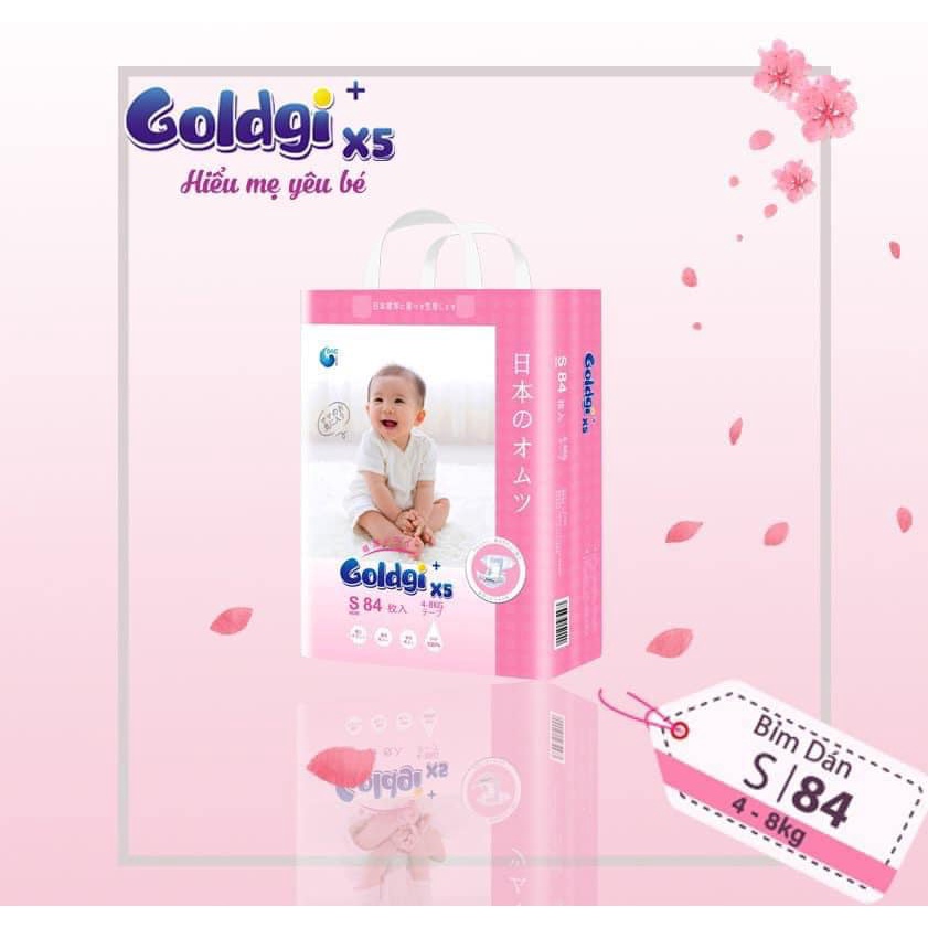 Bỉm dán/quần Goldgi X5 siêu mỏng NB92/S84/M66/M60/L56/L48/XL44/XXL32