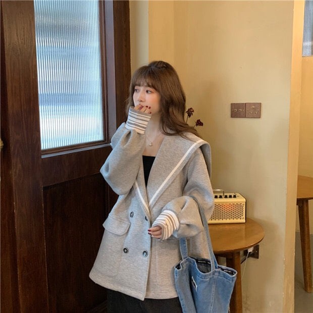 Áo nỉ ulzzang phong cách thuỷ thủ | BigBuy360 - bigbuy360.vn