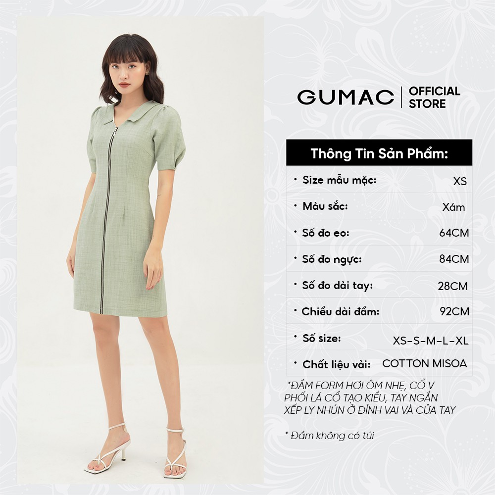 Đầm ôm nữ phối dây kéo GUMAC màu xám, đủ size, sang trọng, thanh lịch DB328 | BigBuy360 - bigbuy360.vn