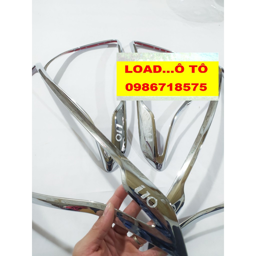 Bộ Ốp Viền Đèn Pha, Hậu Huyndai I10 2021-2022 Nhựa ABS Mạ Crom Sáng Bóng