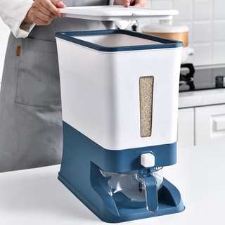 Thùng đựng gạo thông minh cao cấp nhựa PP an toàn cho sức khỏe và tiện dụng dung tích 12kg tặng kèm gáo vo gạo
