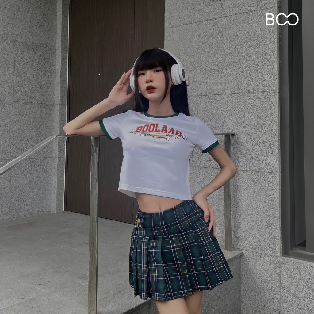 Áo Thun BOO Nữ Dáng Babytop In Logo BOOLAAB