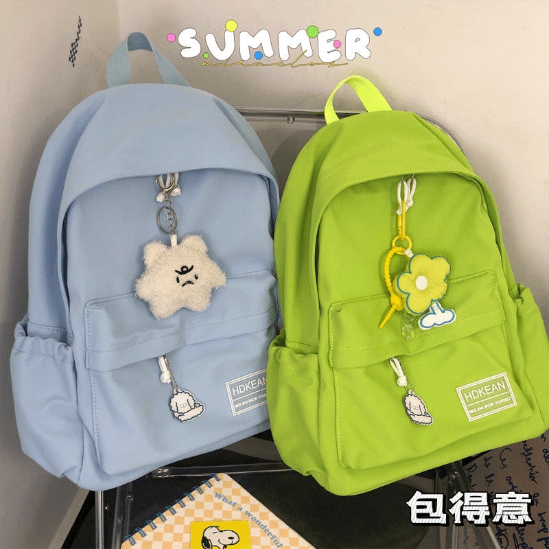 Ba Lô Đi Học / Du Lịch Sức Chứa Lớn Chống Thấm Nước Màu Trơn Họa Tiết Hoạt Hình Phong Cách Nhật Hàn Thời Trang Cho Nữ