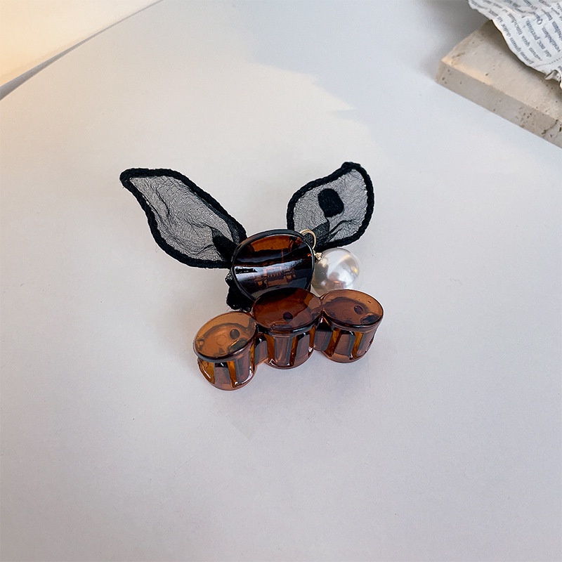 Kẹp Tóc Hình Nơ Đính Ngọc Trai Phong Cách Hàn Quốc Cho Nữ