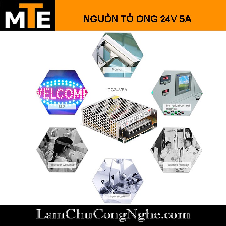 Nguồn tổ ong, nguồn led 24V 5A S-120-24