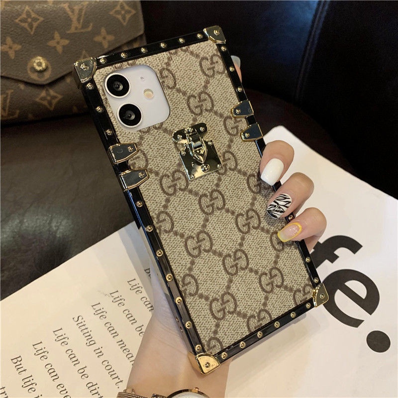 Ốp Điện Thoại Da Cứng Viền Vuông Cho iPhone 14 13 12 11 Pro Max Mini XS XR X 8 7 Plus SE 2020