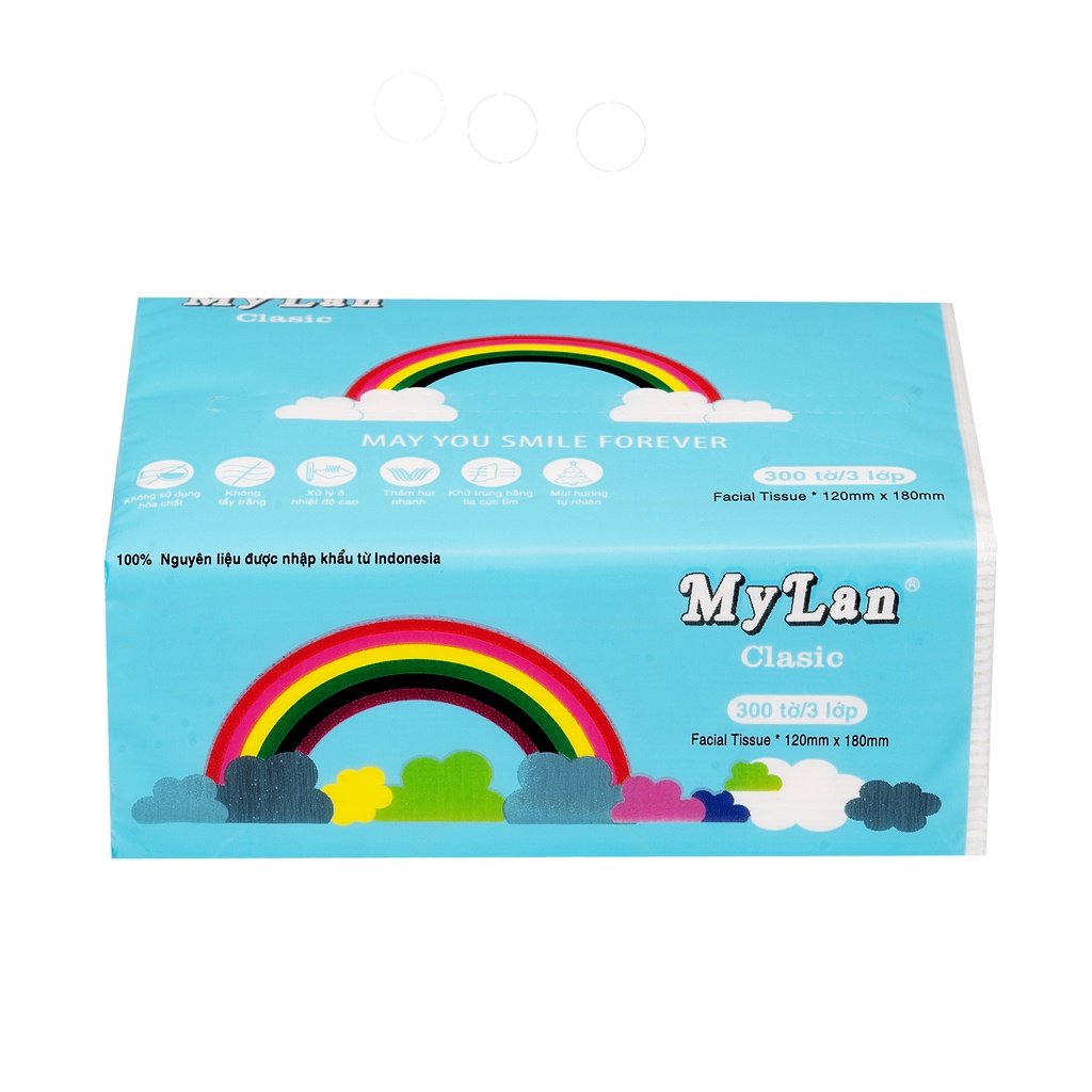 Thùng Khăn Giấy Rút Cầu Vồng 3 Lớp Mylan (1 Thùng 30 Gói) Siêu Dai, Mềm Mịn, Không Tan Trong Nước