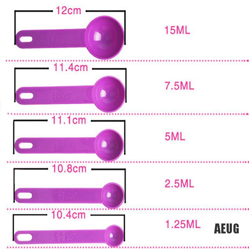 Bộ 5 Muỗng Đo Lường Bằng Nhựa Dùng Trong Nấu Ăn Tiện Dụng