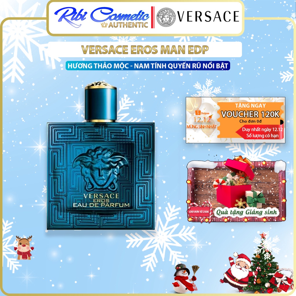 Nước hoa Nam Versace Eros Eau De Parfum thơm lưu hương lâu - Chính hãng size bỏ túi mini - Nam tính, Quyến rũ, Nổi bật