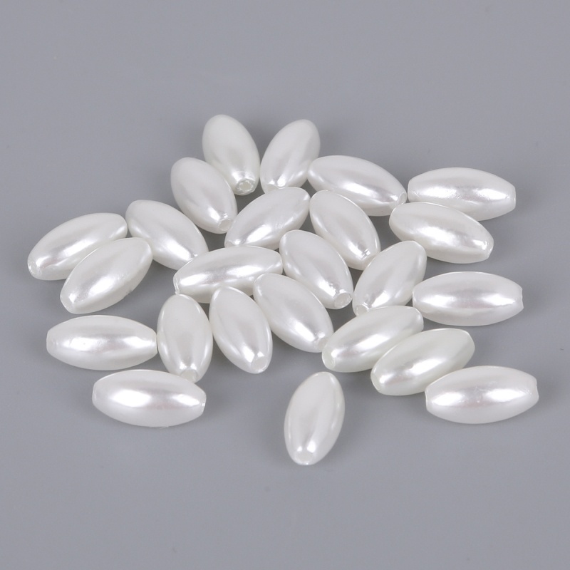 Bộ 100 Hạt Ngọc Trai Hình Oval Dùng Làm Trang Sức Thủ Công