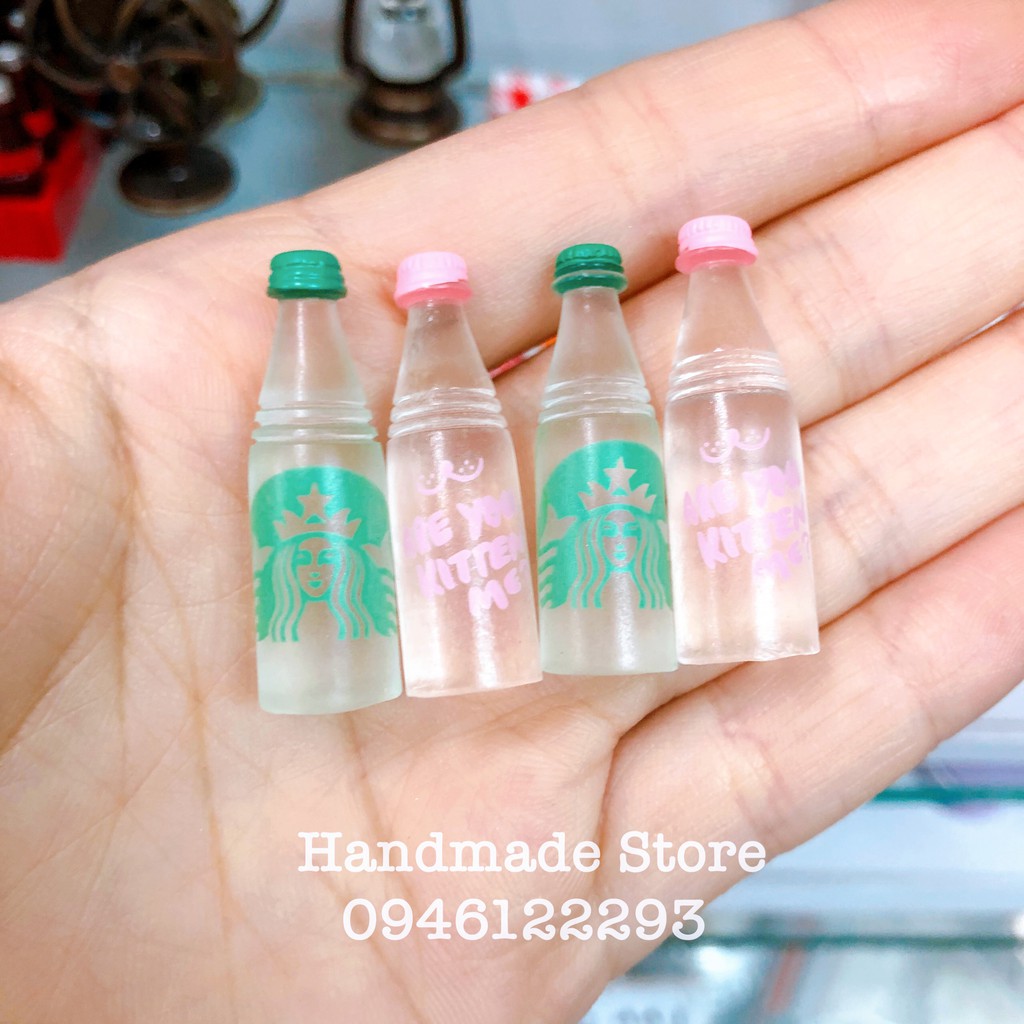 Charm chai nước starbuck xanh hồng