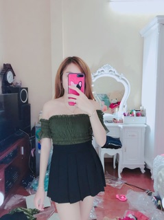 áo nhúng bẹt vai dễ thương