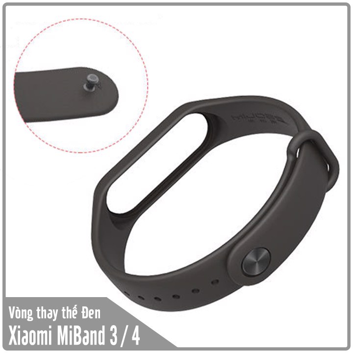 Vòng thay thế Xiaomi Miband 3 / 4 Mijobs Full Đen