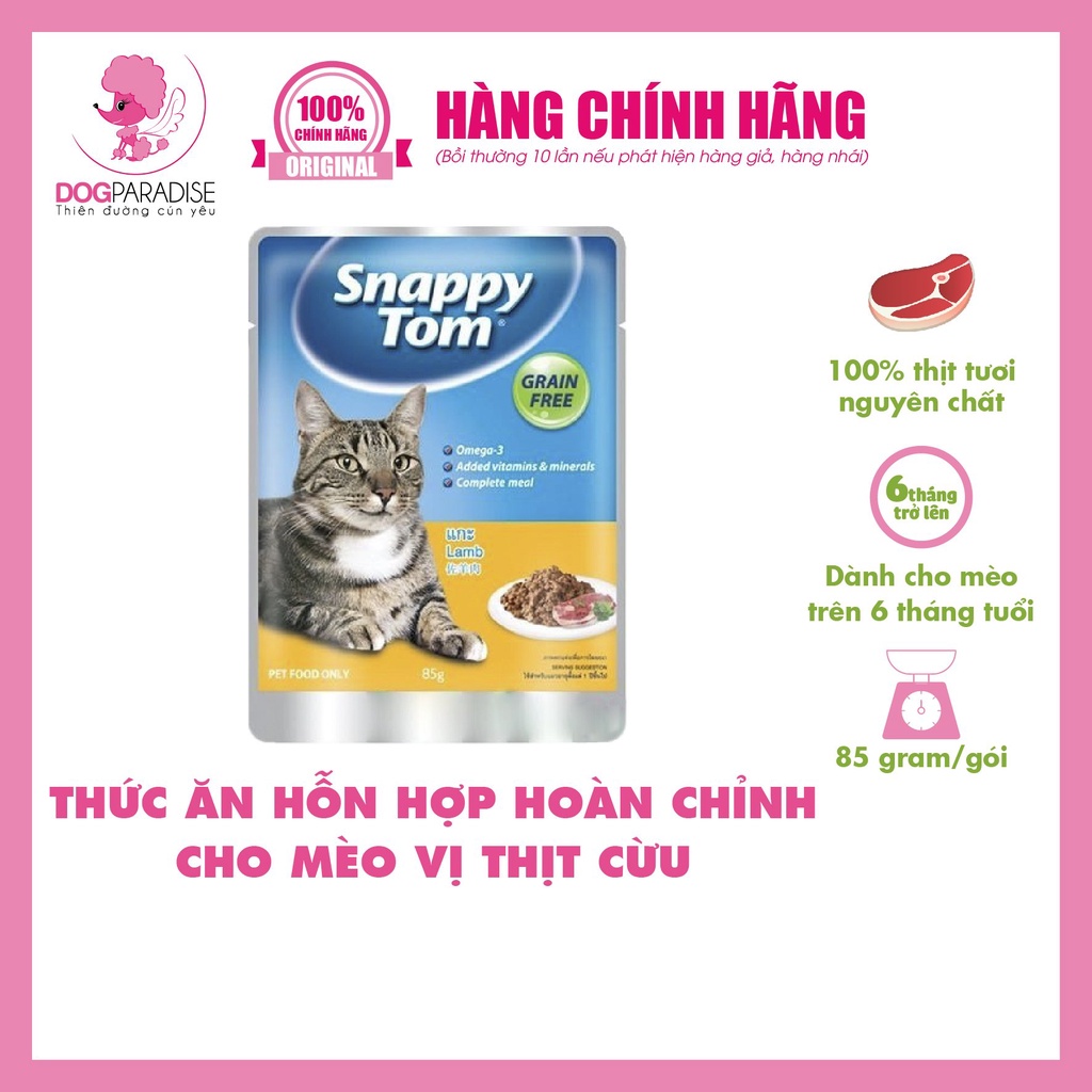 Thức ăn cho mèo hỗn hợp hoàn chỉnh Snappy Tom 85g - Dog Paradise