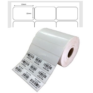 Cuộn 6000 tem decal nhiệt 35x22mm 3 hàng tem dài 50m dùng in tem nhãn mã vạch Minicode dán lên sản phẩm và hàng hóa