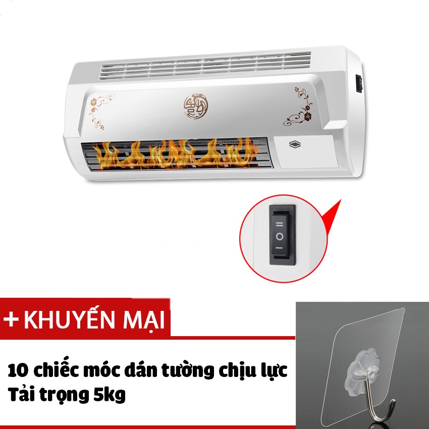 (TẶNG 10 MÓC GIÁN TƯỜNG)Máy sưởi nhà tắm phòng ngủ YANGZI-4502 để bàn hoặc treo tường điều khiển trực tiếp