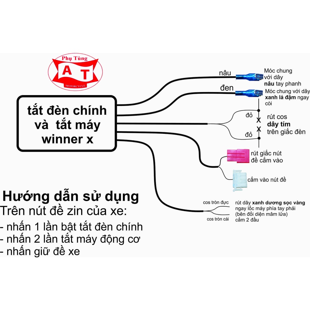 Mạch Tắt Đèn Tắt Máy Tạm Thời Cho Xe Winner X Sử Dụng Trên Nút Đề Zin Của Xe Bảo hành 12 tháng