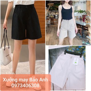 Quần sooc nữ đẹp ống rộng cạp khóa thật lưng thun, quần shorts nữ cộc siêu mát, quần đùi đũi mềm mịn