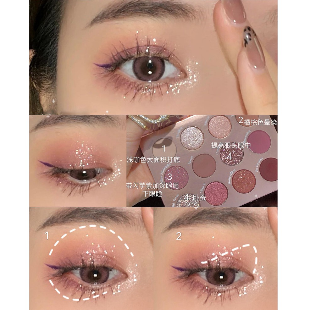 Bảng phấn mắt nhũ lì 12 ô Roto Beauty Hoa Văn Sena Beauty | BigBuy360 - bigbuy360.vn