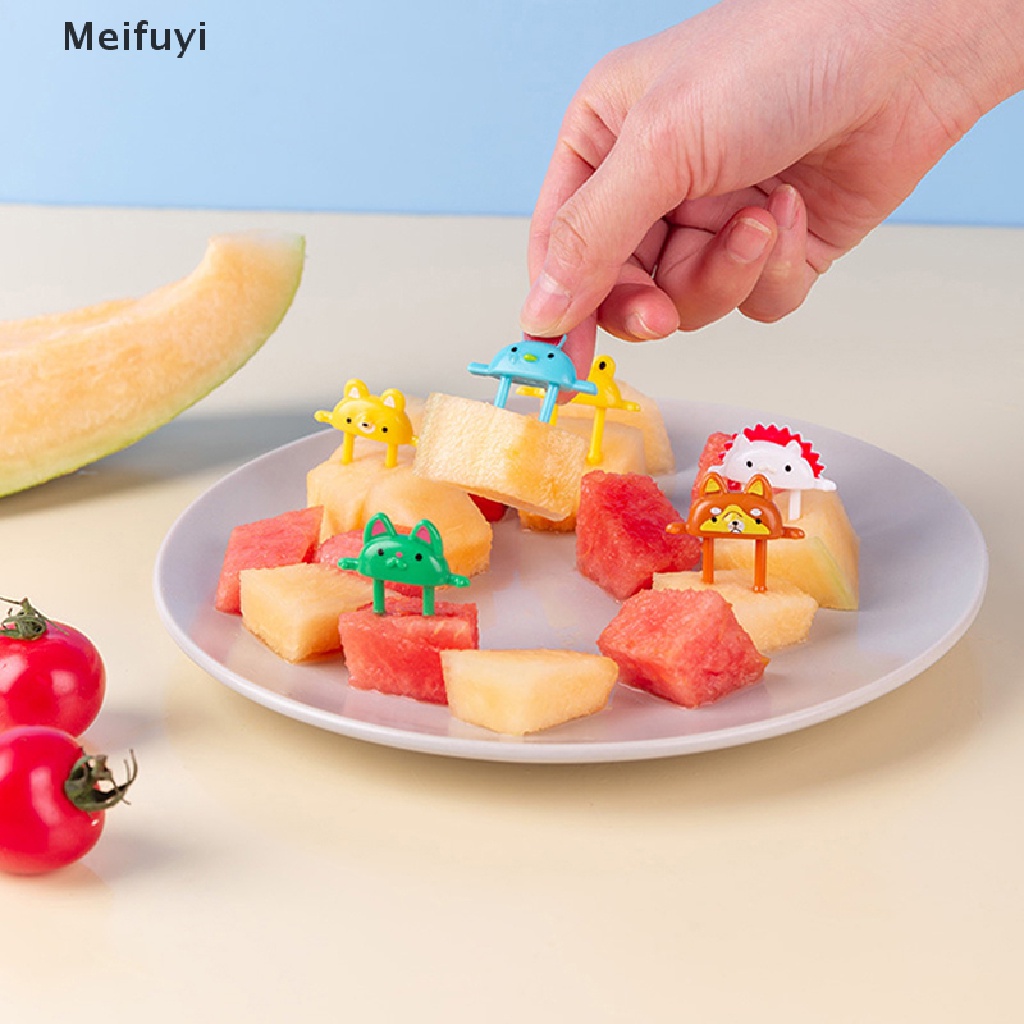 Set 6 Nĩa Ăn Trái Cây / Tráng Miệng Hình Động Vật Hoạt Hình Mini Trang Trí Tiệc Tùng