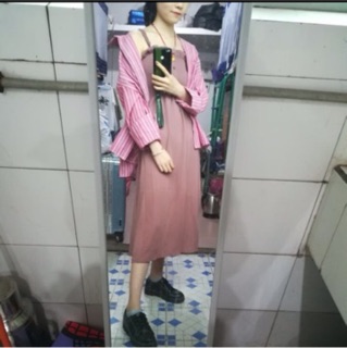 Váy chun ngực 2 dây dáng dài 2018