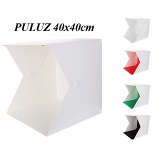 Hộp chụp hình sản phẩm puluz 40x40cm 2 dãy đèn led siêu sáng