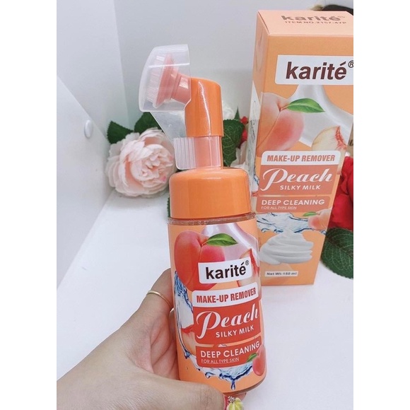 Sữa Rửa Mặt Tạo Bọt Có Đầu Massage Kiss Beauty Peach Silky Milk Deep Cleaning