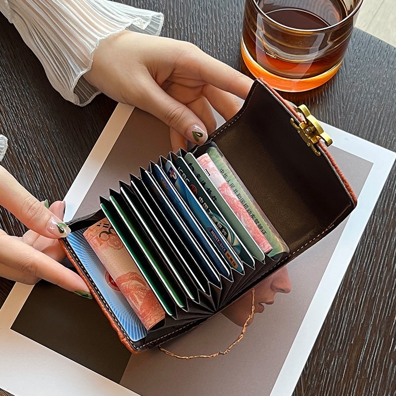 Ví Đựng Thẻ / Tiền Xu Nhiều Ngăn Thiết Kế Đơn Giản Và Tinh Tế