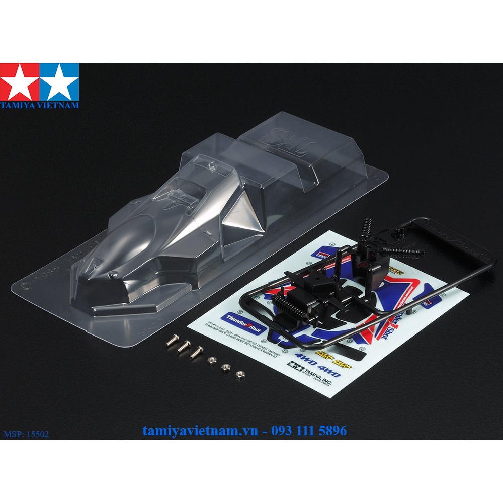 15502 Phụ Kiện mô hình xe đua lắp ráp Mini 4WD THUNDER SHOT CLEAR BODY SET