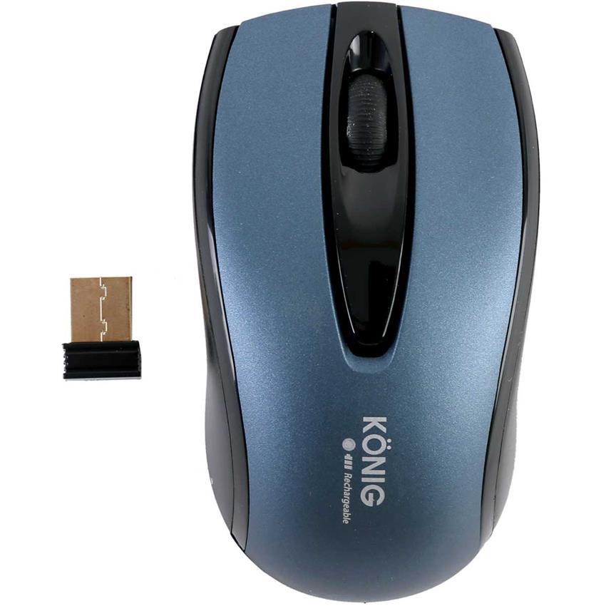 Chuột Không Dây Pin Sạc Konig KR460 - Không Tiếng Click