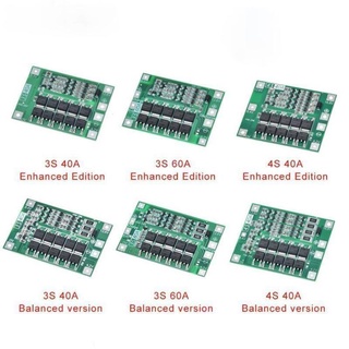 Bảng mạch cân bằng bảo vệ pin Lithium 3S/4S 40A 60A 18650 BMS 11.1V 12.6V/14.8V16.8V
