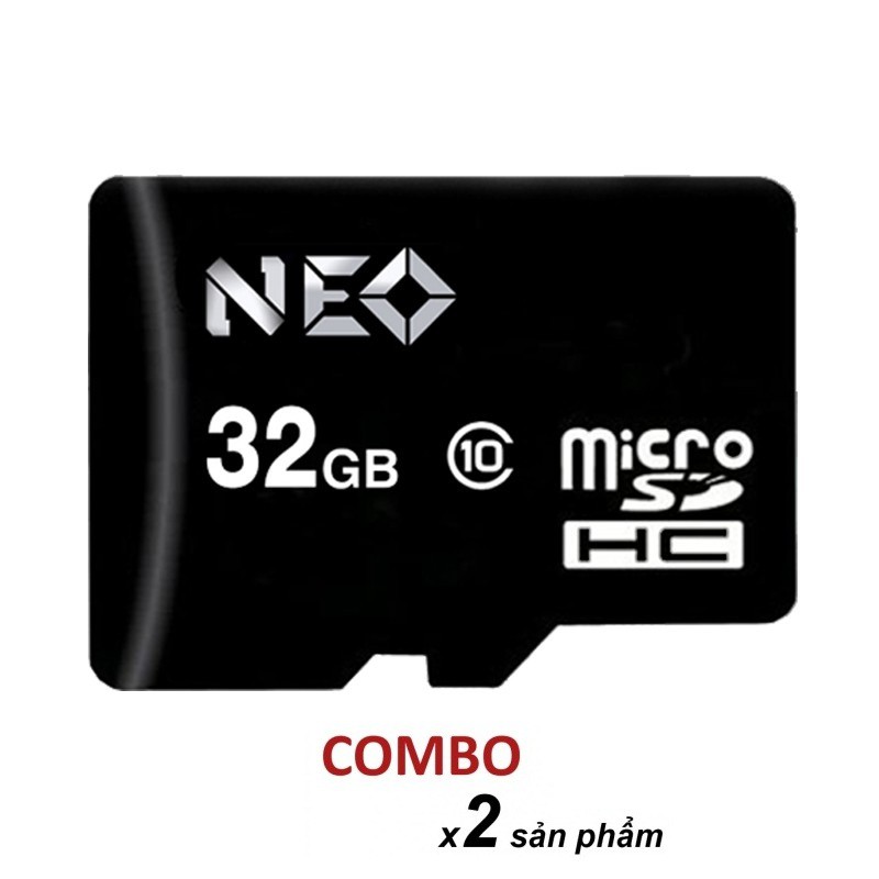 Bộ 2 thẻ nhớ 32GB NEO micro SDHC - Bảo hành 5 năm 1 đổi 1 mới