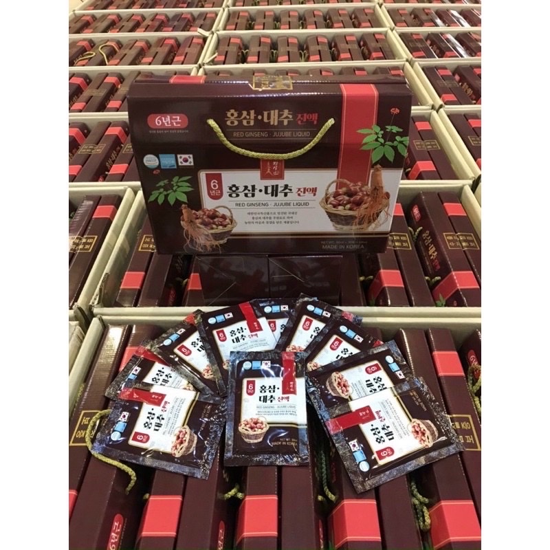 NƯỚC HỒNG SÂM TÁO ĐỎ JIRISAN NONGHUYP HÀN QUỐC (30 gói x50ml)