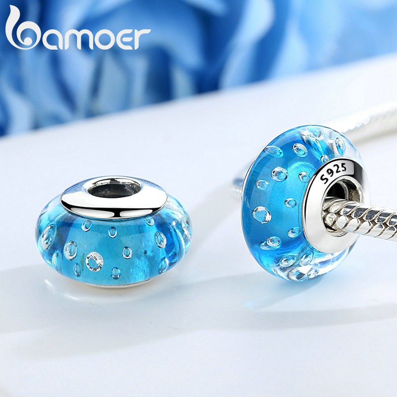 Hạt tròn Bamoer SCZ025 bằng bạc 925 trang trí vòng đeo tay