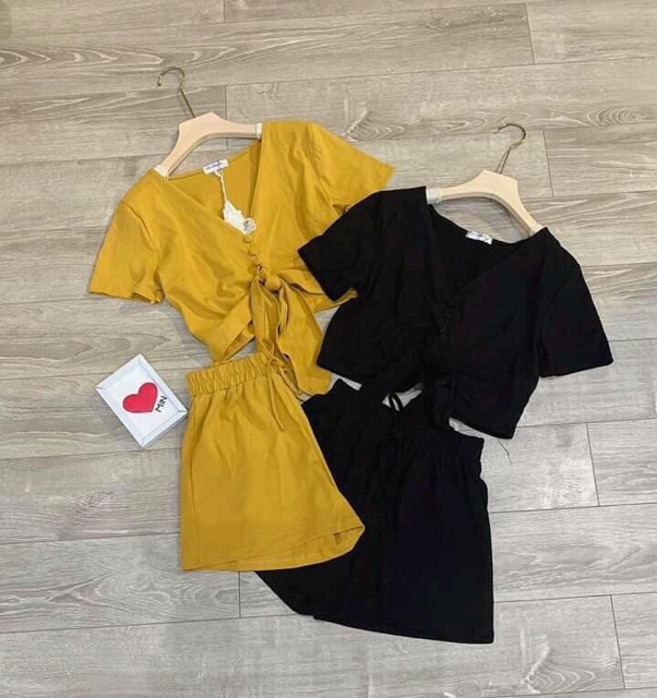 Bộ croptop buộc dây