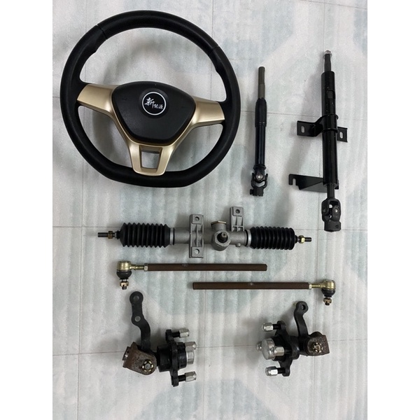 Bộ lái vô lăng xe 4 bánh,mai ơ tim ốc đo vuông 7cm,chéo 10cm,dùng chế xe 4 bánh lái vô lăng