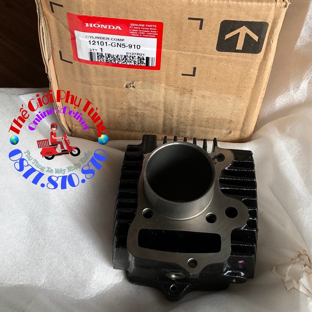 Bộ nòng - Piston bạc Dream thái zin chính hãng Honda Indonesia nhập khẩu - 12101-GN5-910/ 131A1-GN5-913