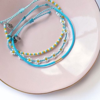 [Whiteline]  Set Vòng tay Blue Daisy (có size Chân)
