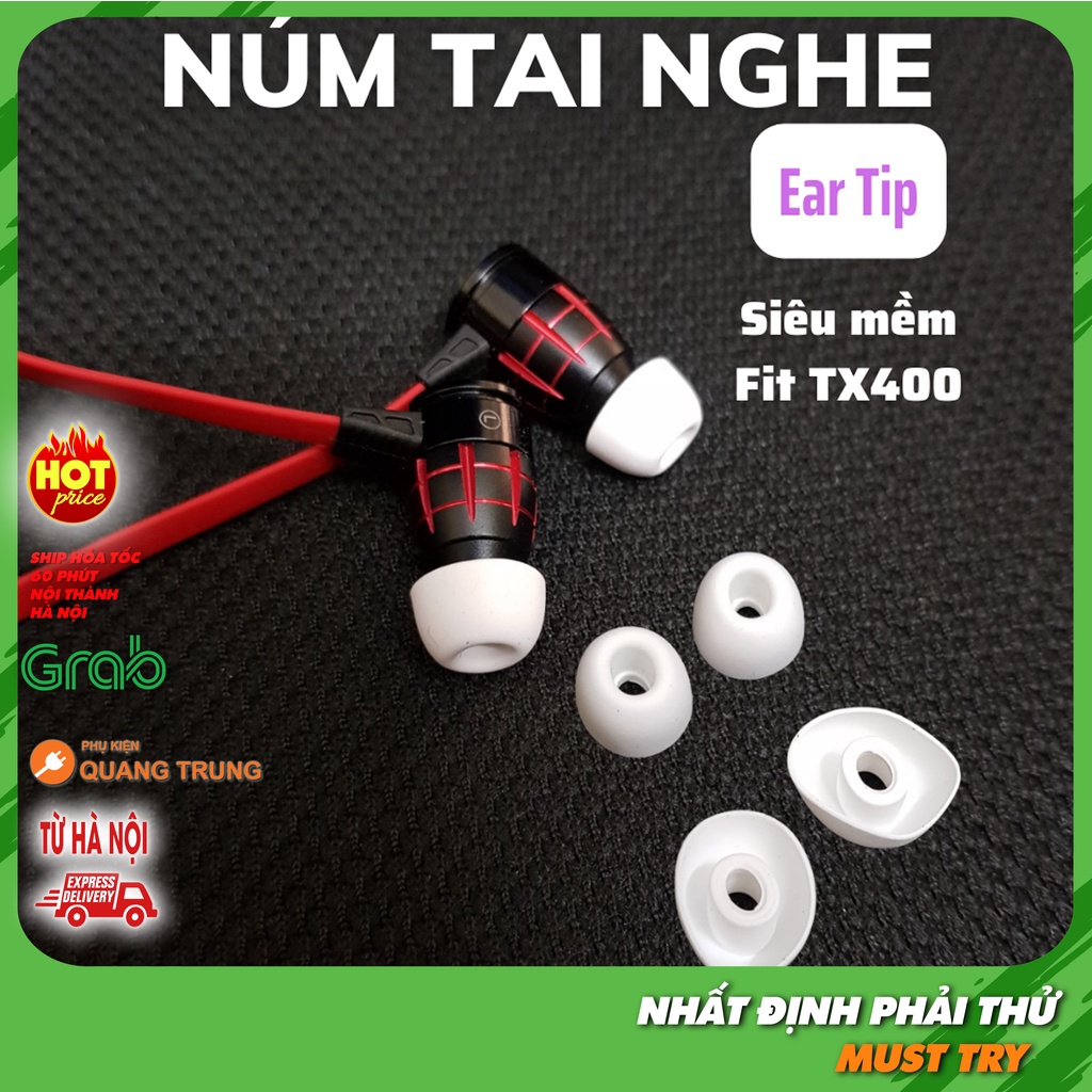 Núm silicon dành cho tai nghe inear, Ear tip cực mềm, vừa khít tai nghe T400