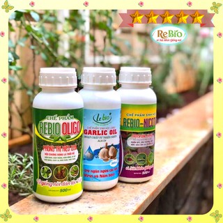 [Combo 3] NICOTIN + OLIGO + GARLIC OIL - Phòng trị sâu bệnh cho hoa hồng, cây trồng hiệu quả và đầy đủ (3 x 100ml)