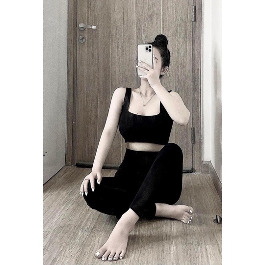 Quần legging nữ dài đẹp vải thun cotton co giãn ôm bó, Quần tregging nữ dài tập gym lưng cạp cao nâng mông
