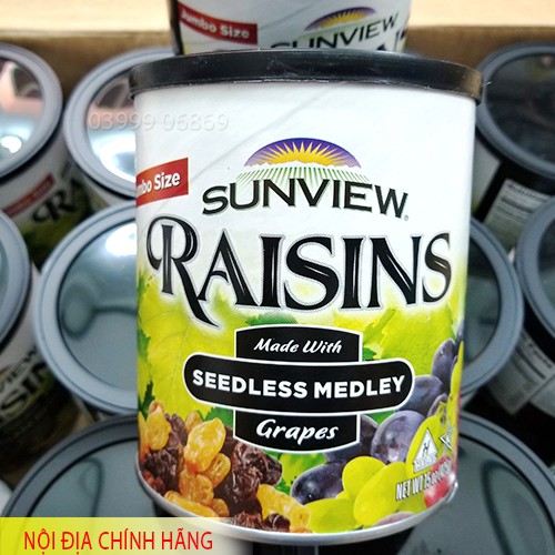 [Date mới] Nho Khô Mỹ Thập Cẩm Sunview Raisins Thập Cẩm Không Hạt 425g