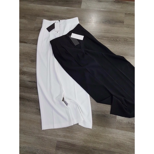 Quần culottes dáng dài,quần tây ống rộng Vero moda trắng,đen