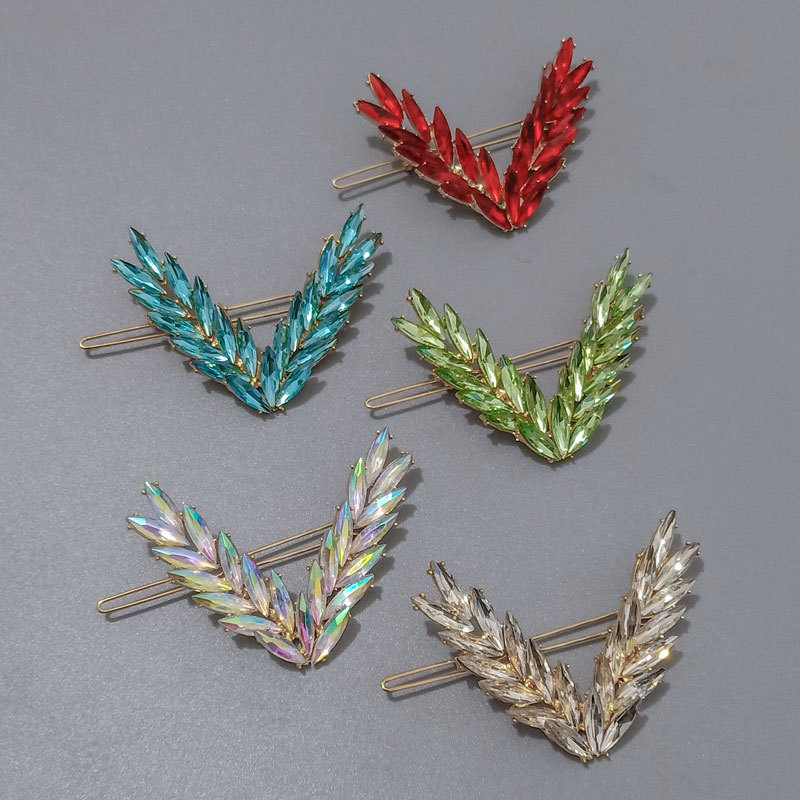 Kẹp Tóc Chữ V Đính Đá Pha Lê Phong Cách Hàn Quốc Sang Trọng Cho Nữ