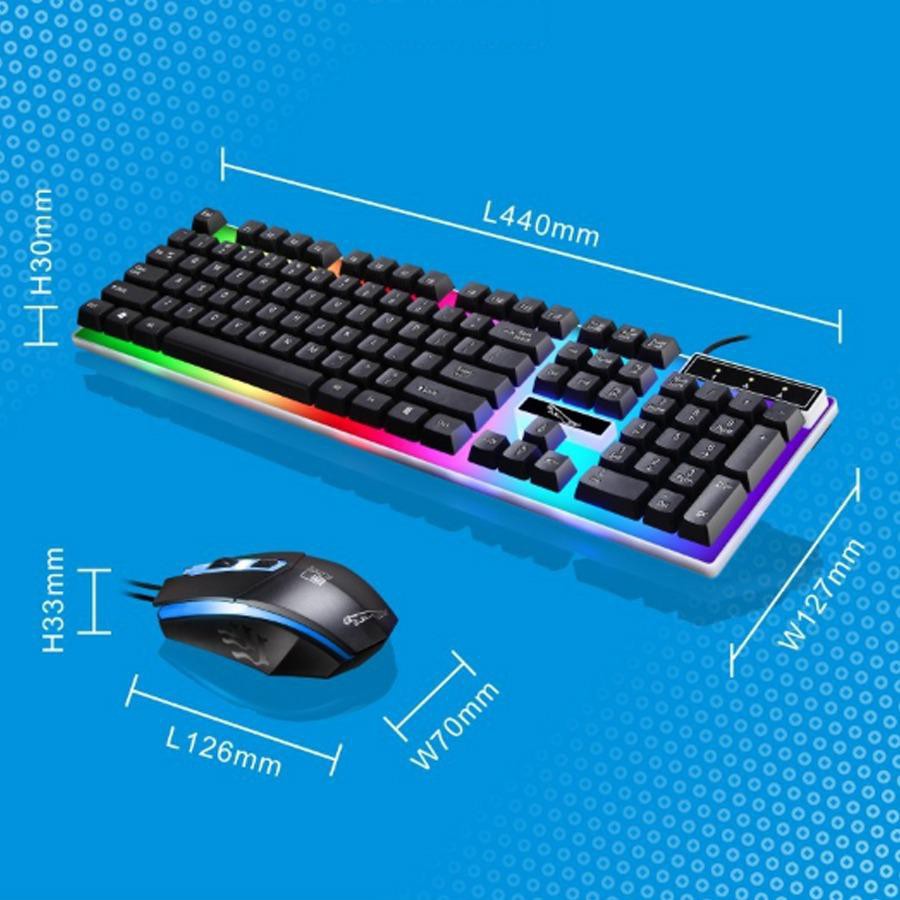 Bộ Bàn Phím Giả Cơ Gaming Chuột Chơi Game Đèn Led RGB Cho Máy Tính Để Bàn Văn Phòng PC Laptop